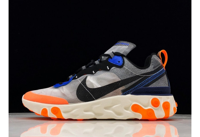 nike react element 87 thunder blue/total orange aq1090-004