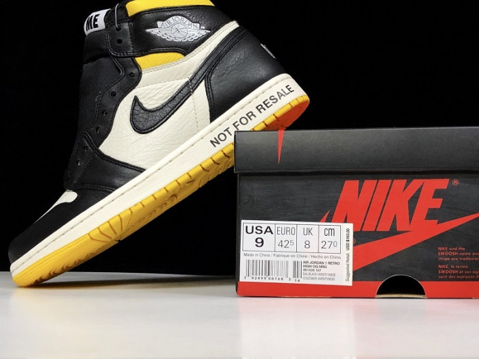jordan 1 retro high "not for resale" varsity maize 861428-107