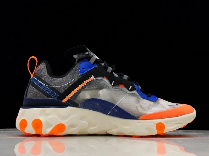 nike react element 87 thunder blue/total orange aq1090-004